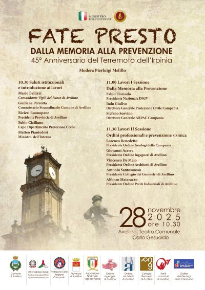 Il quarantacinquennale del 23 novembre: FATE PRESTO