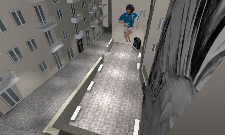 Ecco come diventerà il Largo Maradona ai Quartieri Spagnoli