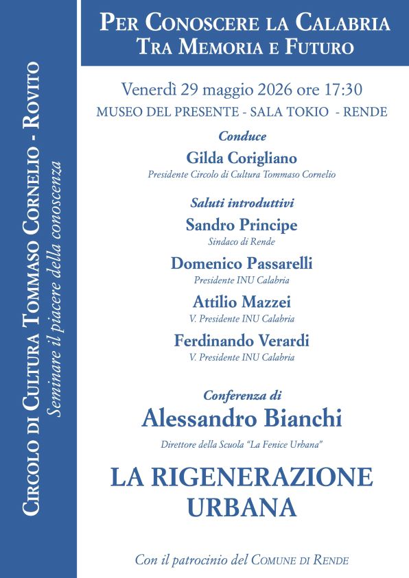 La rigenerazione urbana, conferenza di Alessandro Bianchi