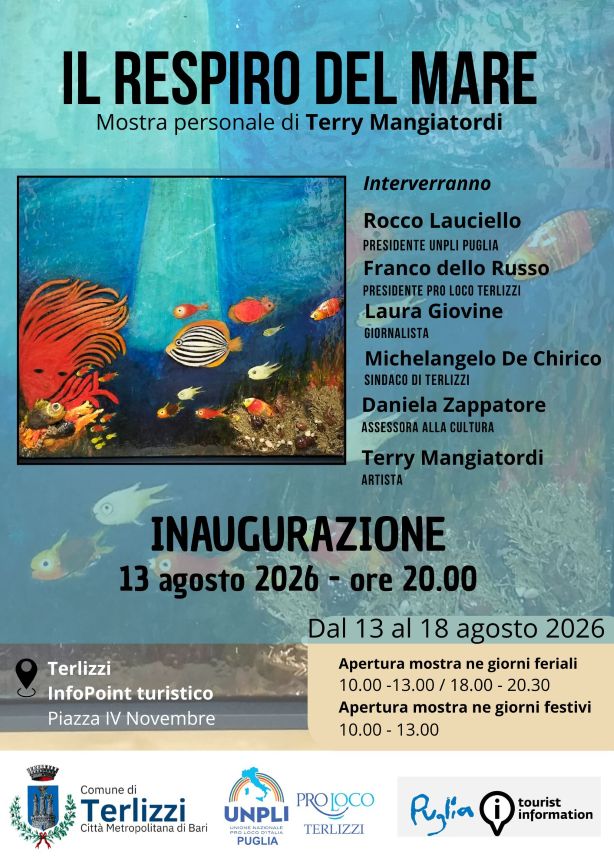 “Il respiro del mare”, personale di Terry Mangiatordi