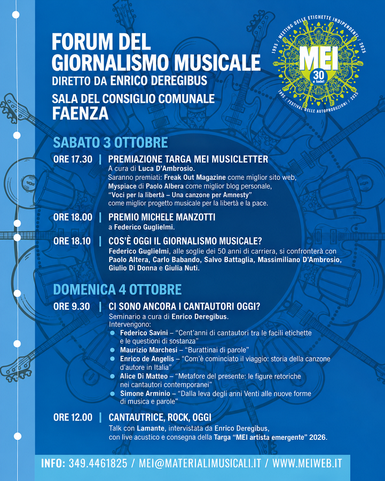 11° Forum del giornalismo musicale al Mei di Faenza